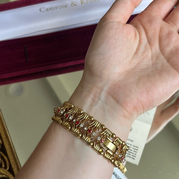Camrose & Kross Jackie Kennedy Gold and Ruby Bracelet - Picture 3 of 7
